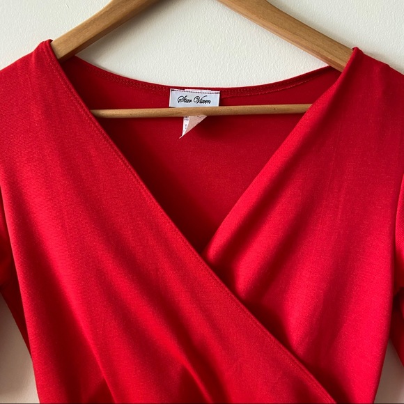 Ruby Red Wrap Dress! - Picture 3 of 6